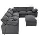 preview thumbnail 35 of 33, Oversized Modular Sectional Sofa with Ottoman,L Shaped Corner Sofa - 130" x 101" x 23.6"
