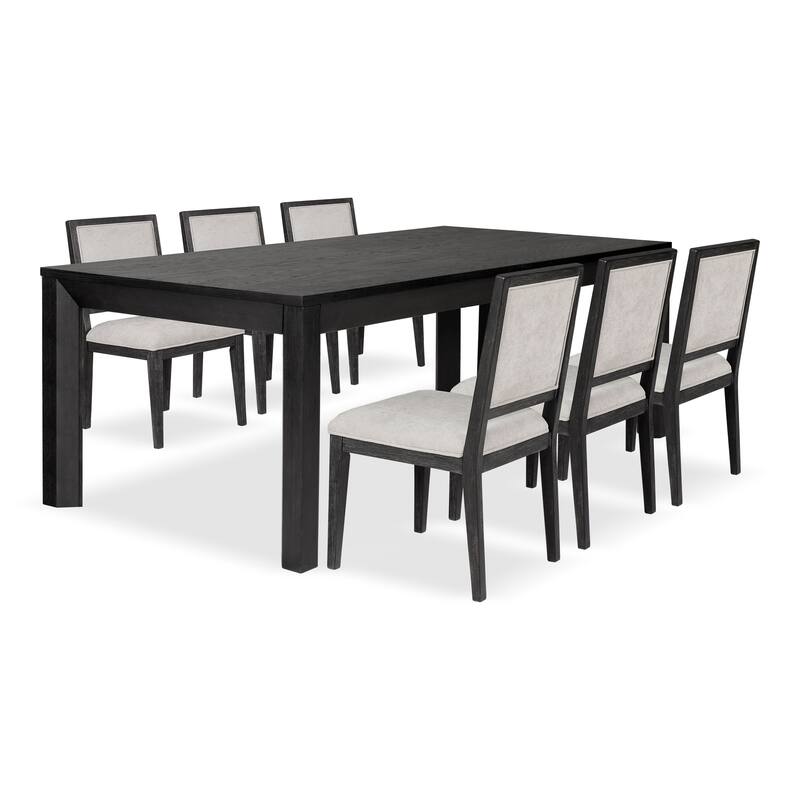 Furniture of America Durem Modern 7-Piece Extendable Solid Wood Dining Set