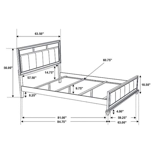 dimension image slide 0 of 32, Barzini 5-Piece Bedroom Set with Upholstered Headboard