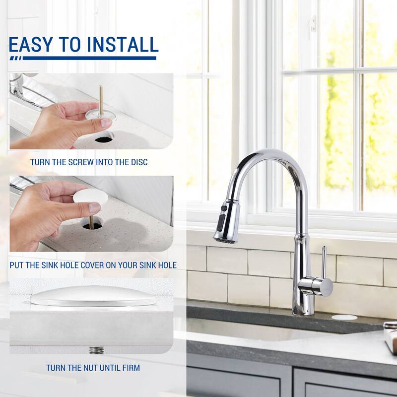 WOWOW Sink Hole Cover Fits 0.31 to 1.89" Holes, Easy Install