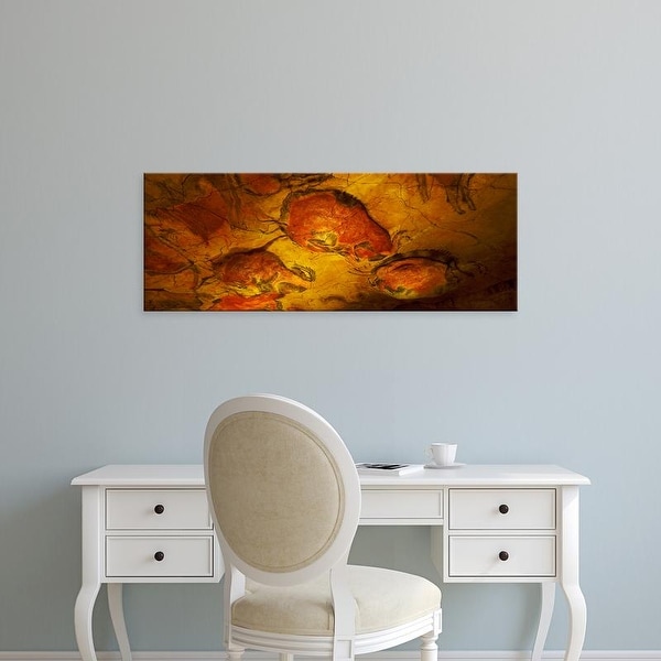Easy Art Prints Panoramic Image 'Paleolithic paintings, Altamira Cave, Santillana del mar, Cantabria, Spain' Canvas Art