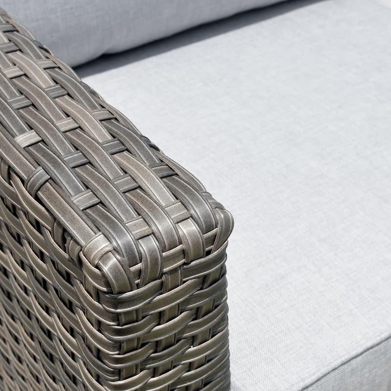 OVIOS Patio Furniture Deep Seat Wicker 9-piece Set