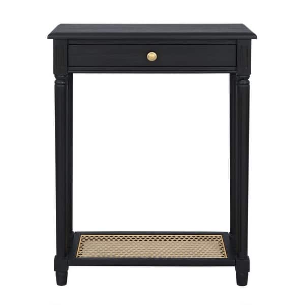 Lenora 1-drawer Solid Wood Console Accent Table with Cane Shelf by East at Main