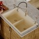 preview thumbnail 3 of 53, Karran Top Mount Double Equal Bowl Quartz Kitchen Sink - 33" x 22" x 9" - 33" x 22" x 9"