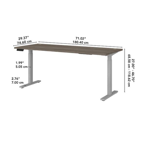 dimension image slide 14 of 15, Move 60 Series 72W x 30D Height Adjustable Standing Desk
