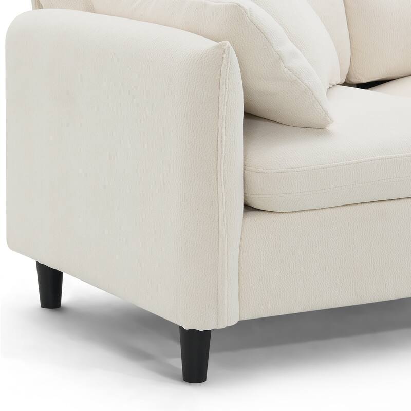 Convertible Sectional Sofa,L-Shaped Reversible Couch Set With Free Pillows,5 Seat Cloud Chenille Indoor Furniture With Ottoman