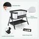 preview thumbnail 8 of 10, Costway Baby Bedside Sleeper Bassinet with Wheels & Storage Tray - 38'' x 22''x 28''-34'' (L x W x H)