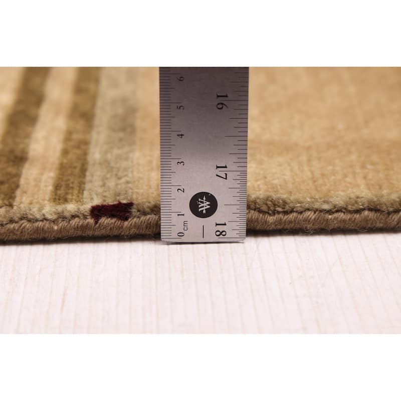 ECARPETGALLERY Hand-knotted Opulence Tan Wool Rug - 2'6 x 9'6