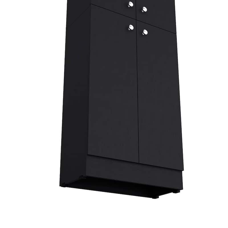 Pantry Cabinet with 4 Doors and 5 Hidden Shelves