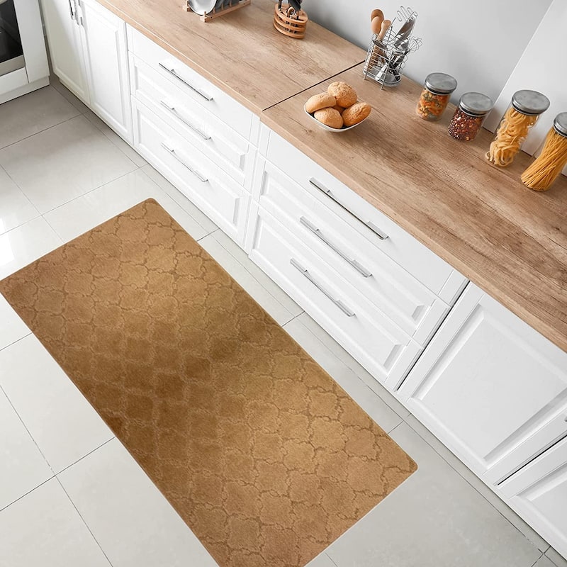 Machine Washable Kitchen & Bathroom Mat, Slip Resistant Backing
