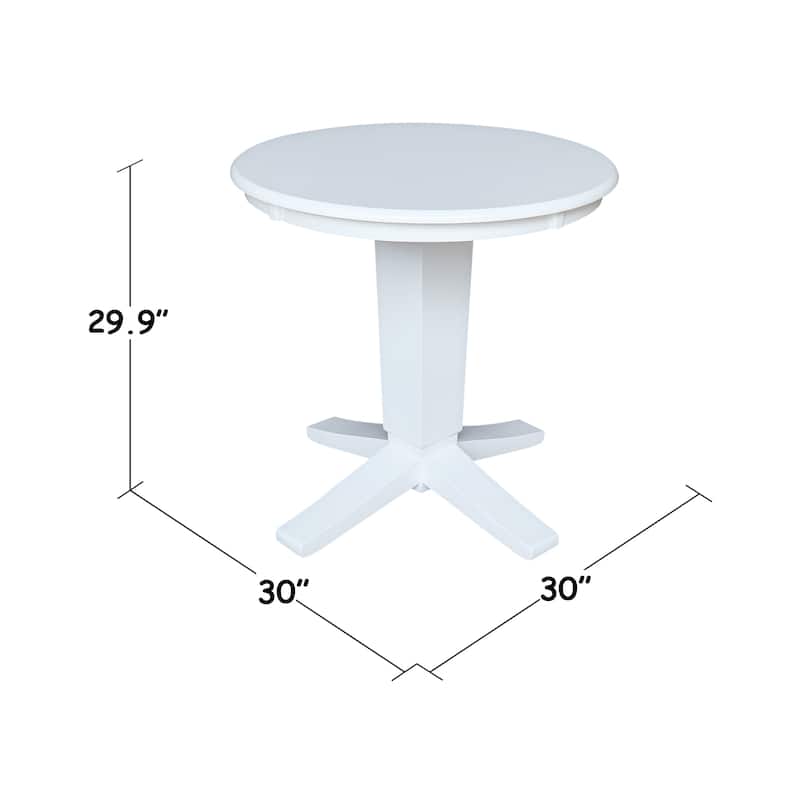 30 in Solid Wood Round Top Pedestal Dining Table