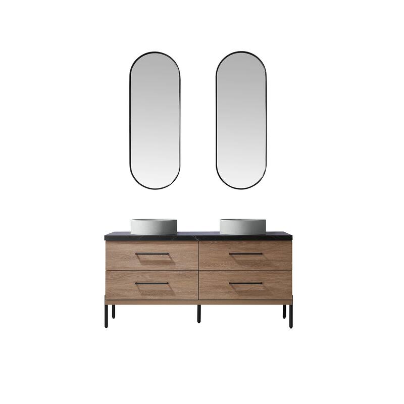 Miseno MV-705160C Trento 60" Free Standing Double Basin Vanity Set