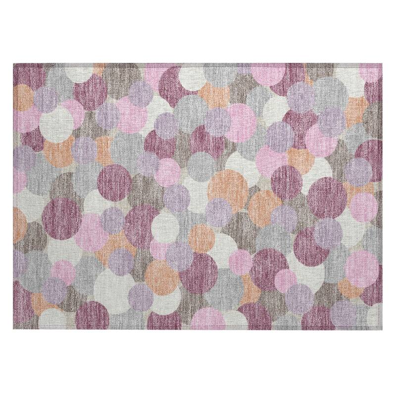 Machine Washable Indoor/ Outdoor Mucho Bubbles Chantille Rug