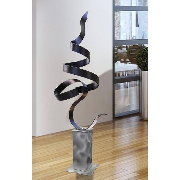 Statements2000 Modern Metal Sculpture Indoor Outdoor Garden Art Decor By Jon Allen Perfect Moment With Silver Base Overstock 29077559