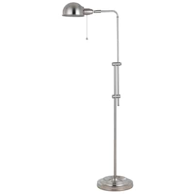 HomeRoots 58" Nickel Adjustable Traditional Shaped Floor Lamp With Nickel Dome Shade - 21