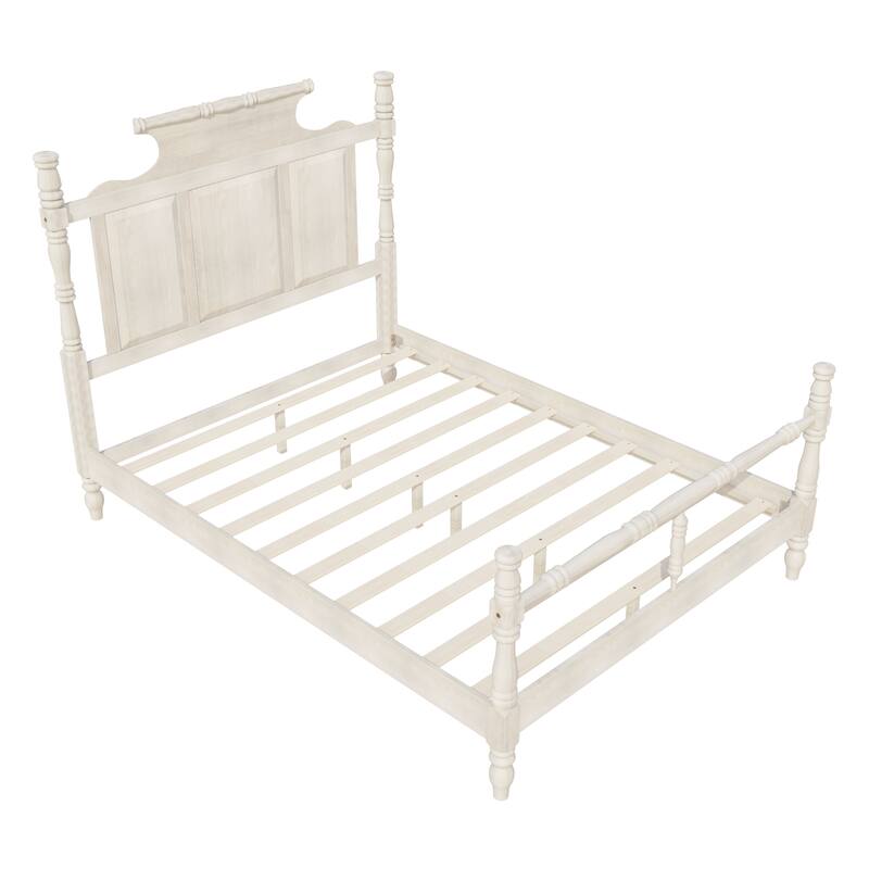 Vintage Country Style Wood Queen Size