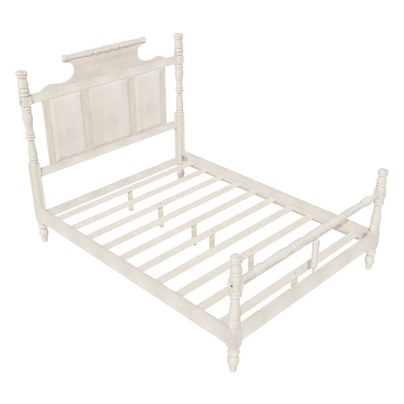 Wood Platform Bed Vintage Four Poster Platform Bed wCrown Headboard