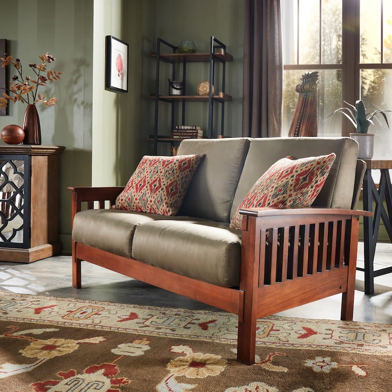 Hills Mission-Style Oak Loveseat by iNSPIRE Q Classic