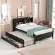 preview thumbnail 5 of 15, Full Bed with Storage Bookcase with Twin Trundle and 3 Drawers