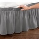 preview thumbnail 23 of 30, Elastic Bed Wrap Ruffle Bed Skirt Grey - Queen/King