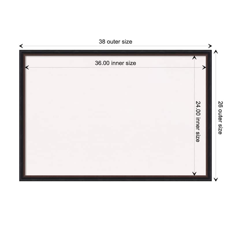 Salon Scoop Copper Wood Framed White Corkboard Bulletin Board - Salon Scoop Red Black - Board Size 36x24