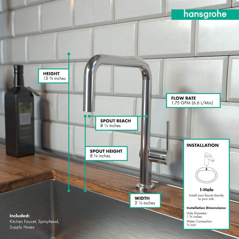 Hansgrohe Talis N 1.75 GPM 1-Spray Kitchen Faucet U-Style Spout -