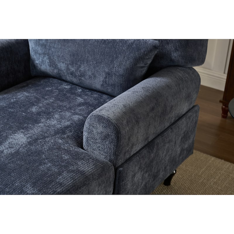 GDFStudio - Marcelline Chaise Lounge Recliner with Solid Wood Frame and Cushion