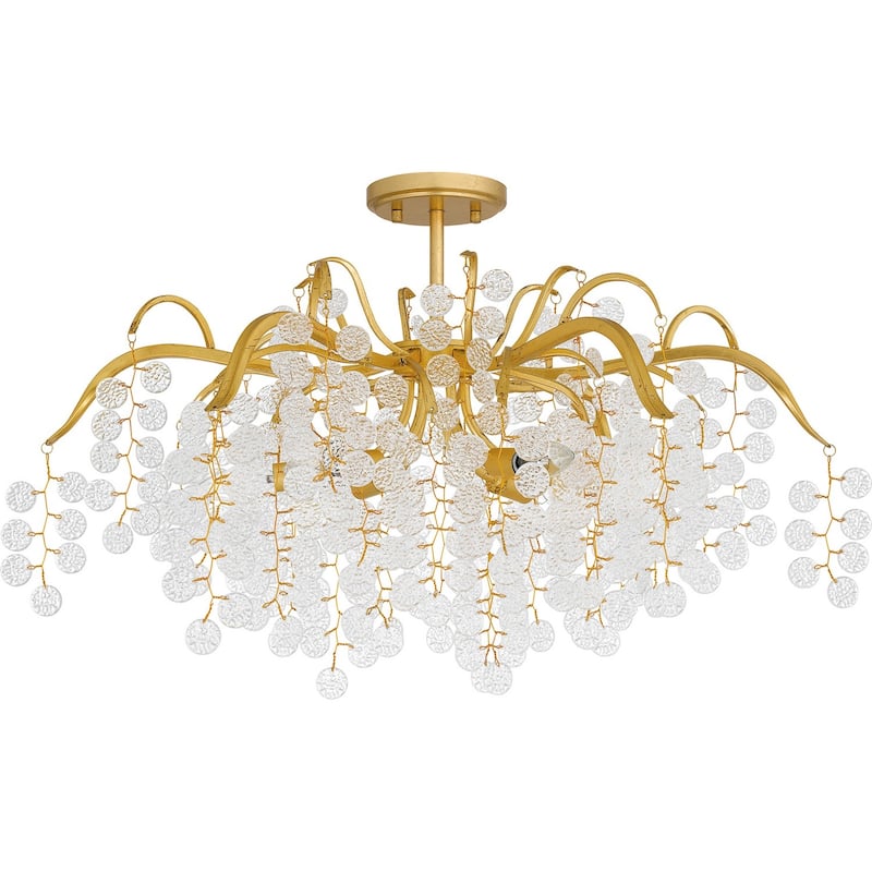 Maple Six Light Semi-Flush Mount - Gold Leaf