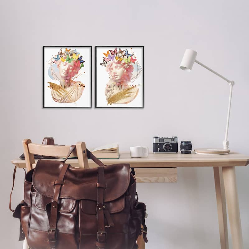 Stupell Serenity & Beauty Glam Collages Framed Giclee Art Design By Susan Arnot (Set of 2)