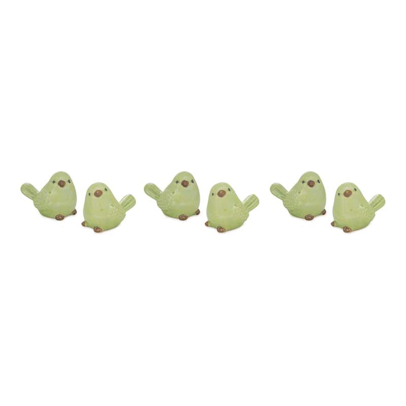 Irredescent Ceramic Bird Figurine (Set of 6)