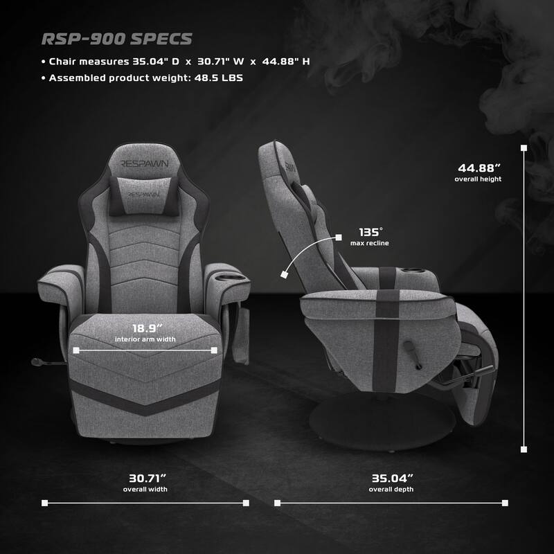 RESPAWN 900 Gaming Recliner - Reclining Gaming Chair with Footrest, Gaming Chair Recliner
