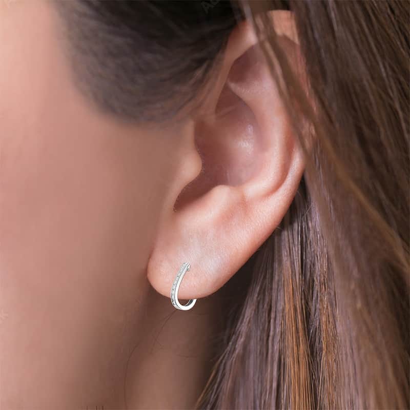 Marquee 1/2 Carat TW Channel-Set Diamond Omega Back Hoop Earrings in White Gold (H-I Color, SI1-SI2 Clarity)