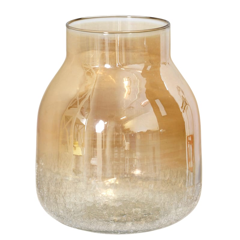 StyleCraft Gold Ombre Crackle - Glass Vase - Gold