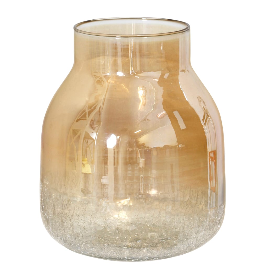 StyleCraft Gold Ombre Crackle - Glass Vase