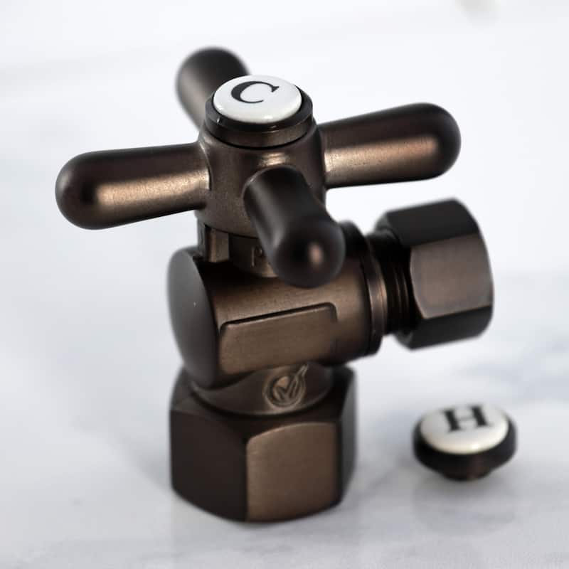 Kingston Brass Vintage Quarter Turn Valve (1/2-Inch FIP X 3/8-Inch O.D. Compression)