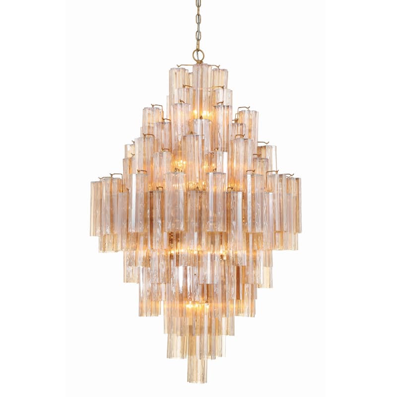Crystorama Lighting Group ADD-319-AM Addis 20 Light 31" Wide Crystal - Aged Brass