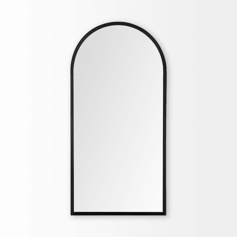 Giovanna Gold Metal Frame Ogee Arch Rectangular Wall Mirror (49" x 24")