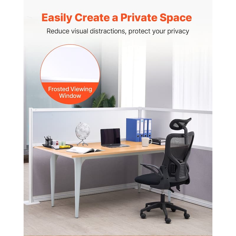 2-Pack Freestanding Office Partition 72"x48" Cubicle Walls - 72 x 7.8 x 48 in