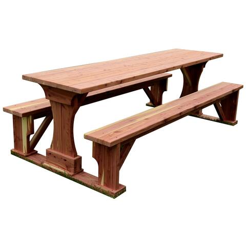 Outdoor 5' Cedar Panel Picnic Table - 5 Foot