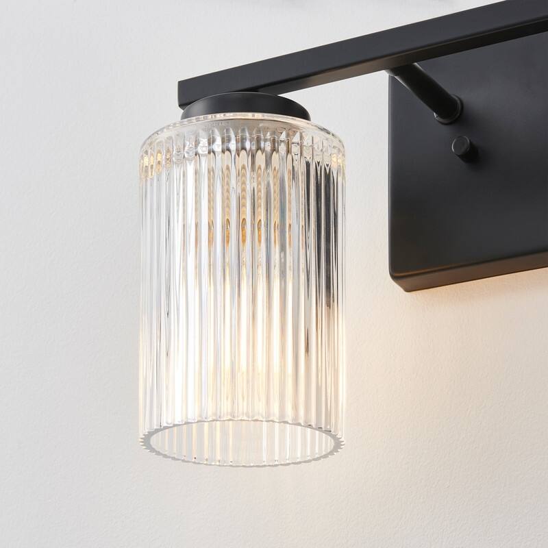 KAWOTI 8.6"H Contemporary Bathroom Vanity Light with Flutted Glass