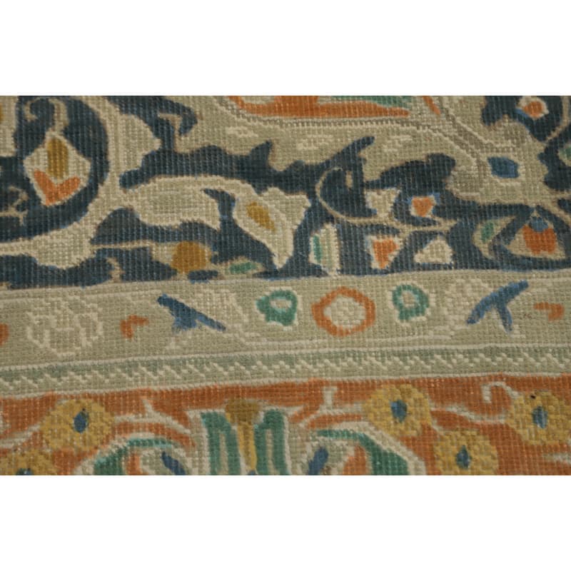 Hand Knotted Oriental 100% Wool Carpet Traditional Medallion Oranges & Rust Tabriz Area Rug - 10' 11'' X 7' 10''