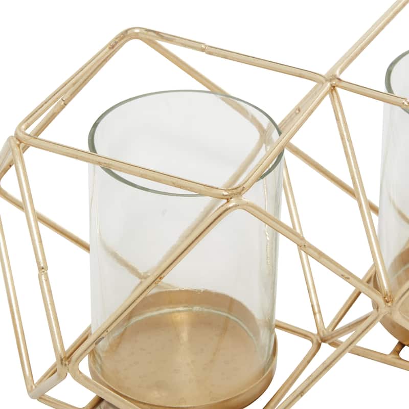 Metal Candle Lantern - Gold - Roche River Decor