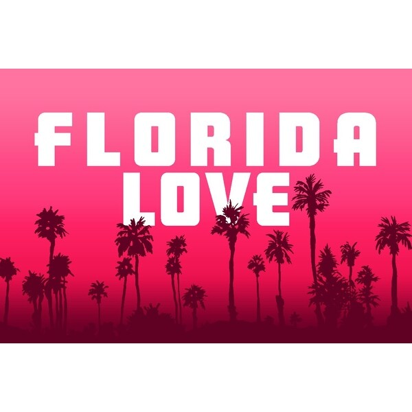 Florida Love Palm Trees Lantern Press Artwork Art Print Multiple Sizes Available 9 X 12 Art Print