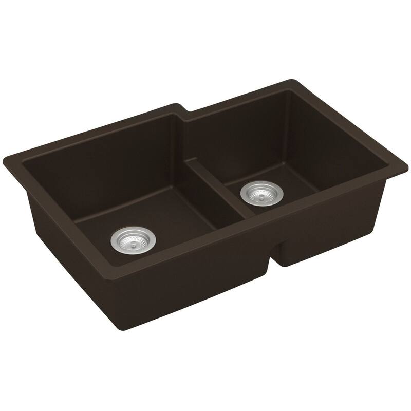 Karran USA QU-811 Quartz QU 32" Undermount Double Basin Quartz - Brown