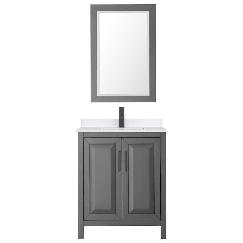 Daria 30-inch Single Vanity, Single Hole Quartz Top, 24-inch Mirror