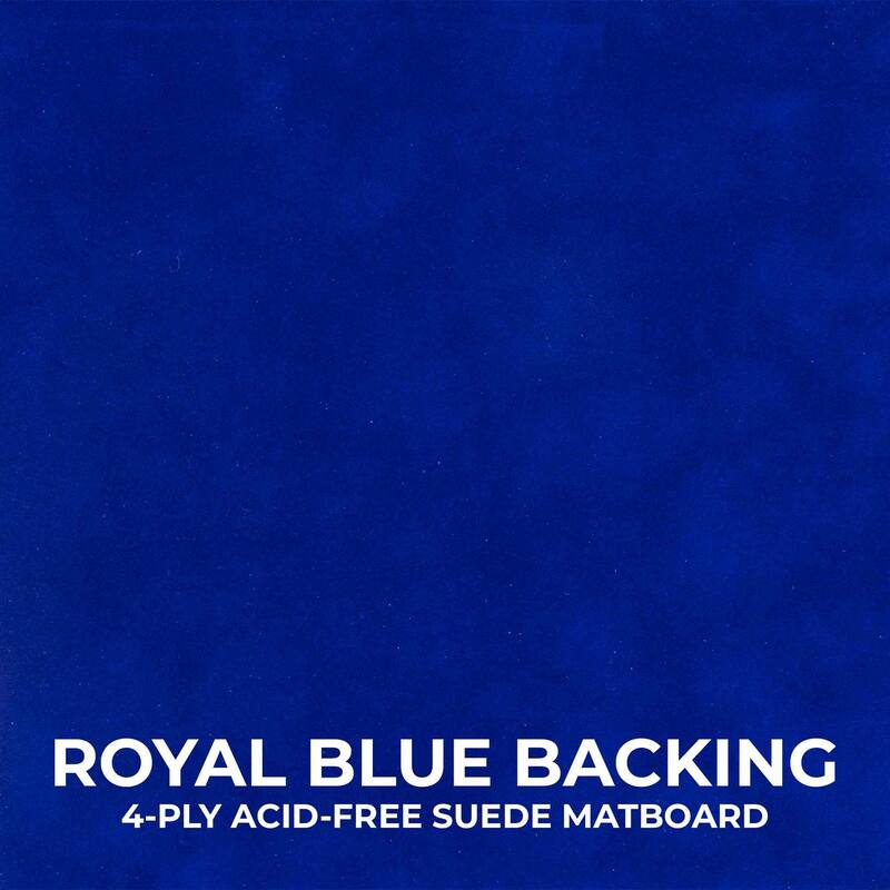 8x8 Shadow Box Frame Black Wood | With a 3/4" Usable Display Depth | Includes a Royal Blue Real Suede Texture Acid-Free Backing