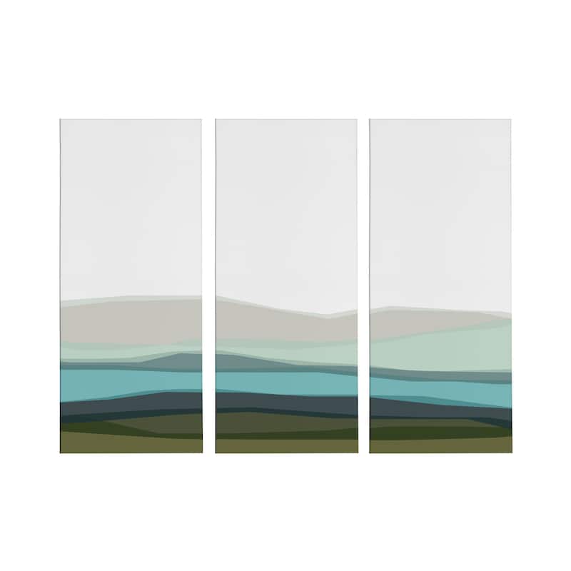 Kate and Laurel Blue Lake Canvas Art Set by The Creative Bunch Studio