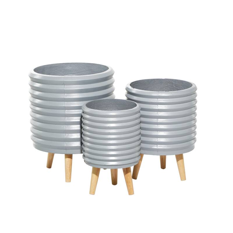 Magnesium Oxide Planter - Set of 3 Gray - Roche River Decor