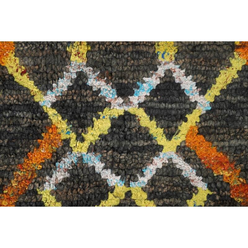 Trellis Moroccan Indian Area Rug Handmade Jute Carpet - 5'7"x 8'8"