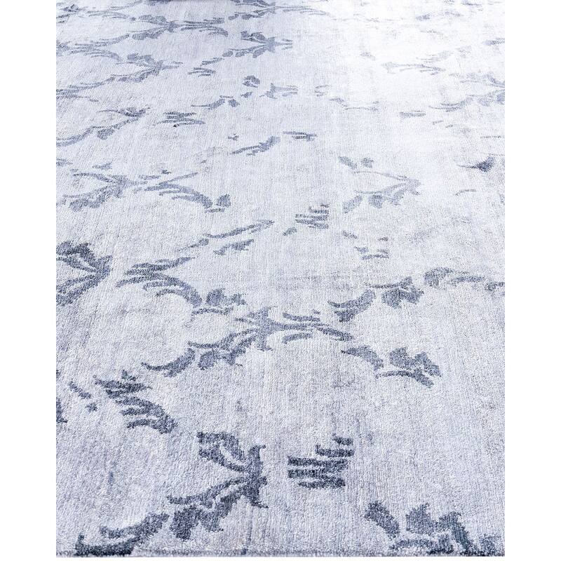 Modern One-of-a-Kind Hand-Knotted Area Rug, Gray - 9' 0" x 11' 9"